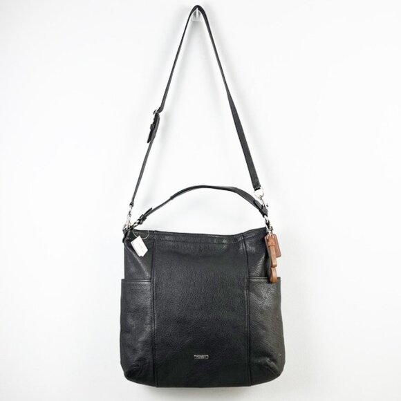 NWT Coach Parker Black Pebbled Leather Hobo Crossbody Shoulder Bag F31323 - Picture 1 of 16